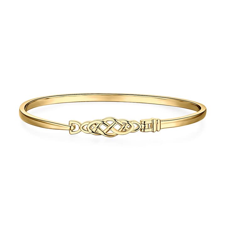 JewelryPalace Nudo Celta Pulsera Mujer Plata Abierto, Regalo Pulseras Niña de la Suerte, Brazalete Mujer Plata de Ley 925 Oro 14k Elegante, Pulseras Sencillas Joyas Mujer