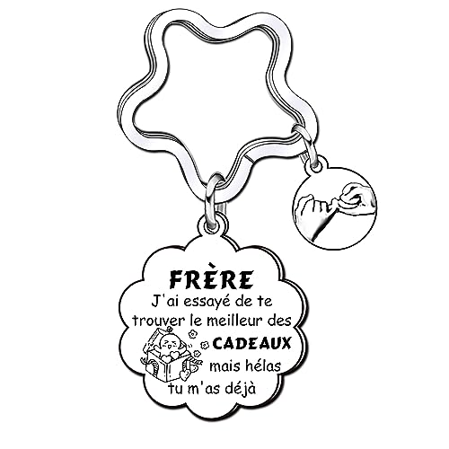 YUANSI Brother gift keyring brother birthday gift brother gift graduation brother gift wedding brother gift party brother gifts Christmas brother, Colour: silver., L