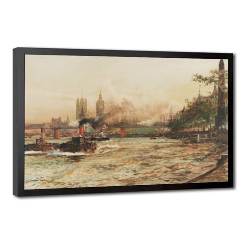 Impression toile Tamise Charles Edward Dixon décoration murale Westminster