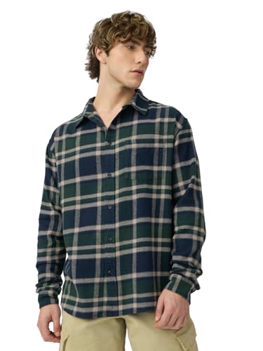 Image of The Souled Store Plaid: Black /Blue /Red Checks Long Sleeve Collared Neck Button Down Cotton Relaxed Fit Shirts for Men and Boys - Classic and Casual Wardrobe Essentials