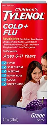 Tylenol Children's Cold + Flu Oral Suspension, Grape, 4 Fl. Oz