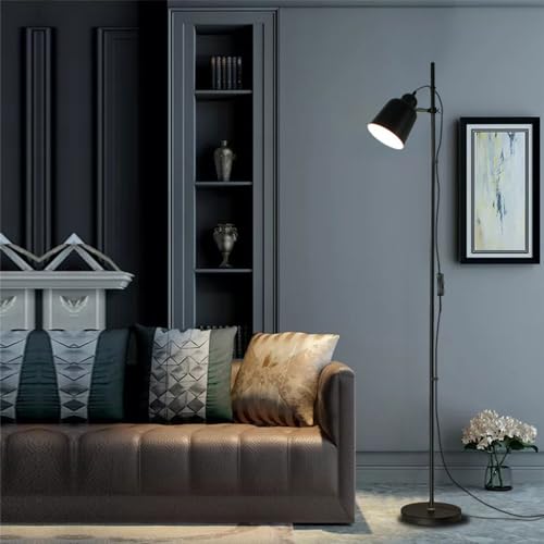 Lampe de lecture rotative et lampadaire noir inclinable