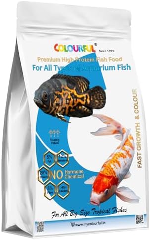 COLOURFUL AQUARIUM Colourful High Protein Fish Food For Tropical And Pond Fish | Aquarium Fish Food For Adult Small & Medium Tropical Fishes (4Mm Pellets, 450G)