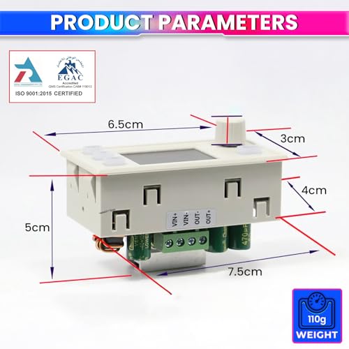 Image of amiciSolar 150W 8A Programmable DC Power Supply Module with LCD Display| 6-36V Input, 0-40V Adjustable Output | 0.001A Highly Precise Coarse & Fine Control | Solar & Lab Compatible