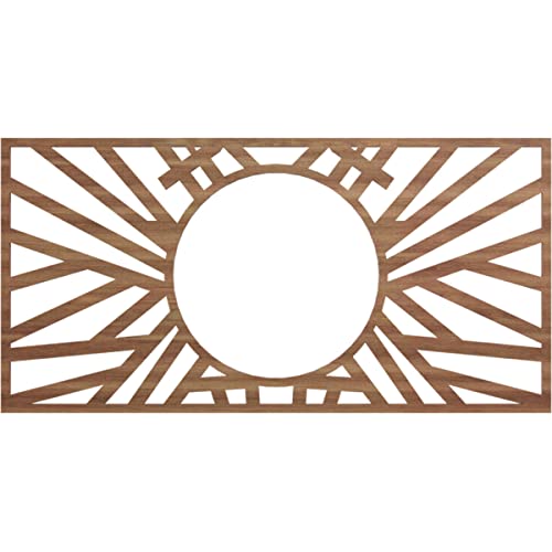 Ekena Millwork 22"W x 11"H x 8 1/8"ID x 3/8"T Hoover Wood Fretwork Pierced Ceiling Medallion, Walnut