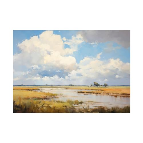 Toile non tissée FJASKER motif paysage de ciel moderne, œuvre d'art murale premium 70x100cm