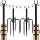 Gresonic Lichterkettenstangen String Light Pole für Deck - 2 Pack 9.8FT für außen hängenden Stahl String Pole für Outdoor-Dekoration Garten, Hinterhof, Terrasse Beleuchtung Stand für Hochzeit