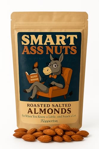 Smart Ass Nuts by Kepperton - Roasted Almond Snack, Hilarious Gag Gift for Parties, Birthdays, Holidays & White Elephant, Premium Crunchy Treat