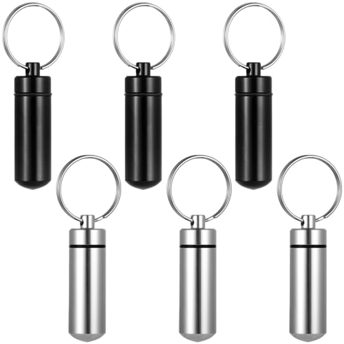 Tideme Cremation Jewelry for Ashes - 6 PCS Urn Necklaces for Ashes,Cylinder Vial Cremation Urn Key Chains, Necklace Keepsake Ashes Memorial Jewelry
