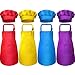 Produktbild 8-teiliges Kinder-Schürzen- und Kochmützen-Set für Jungen und Mädchen, verstellbare Baumwolle, Kinderschürzen mit 2 Taschen, Küchen-Lätzchen Schürzen für Küche Kochen Backen, Color 3, M