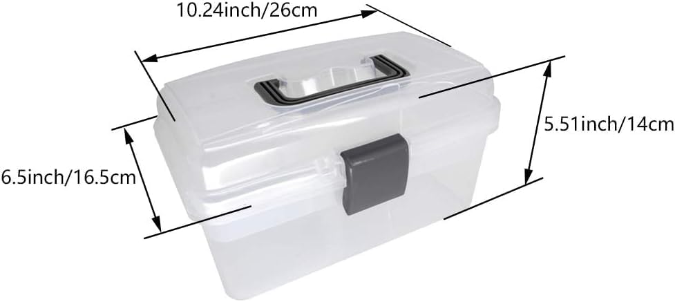 Miniatura 2 de Utoolmart - Caja organizadora, de plástico ABS, con divisores multiusos, transportable, con mango, para almacenamiento, bandeja extraíble, 1 pieza