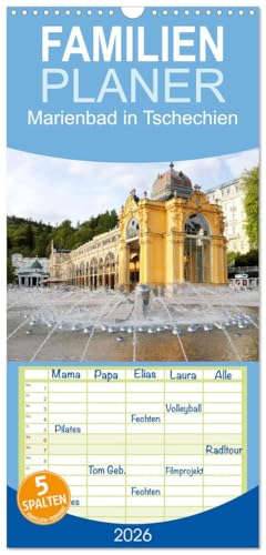 Familienplaner 2026 - Marienbad in Tschechien mit 5 Spalten  Wandkalender 21 cm x 45 cm  CALVENDO  Bezaubernder Kurort im Westböhmischen Bäderdreieck  CALVENDO Orte