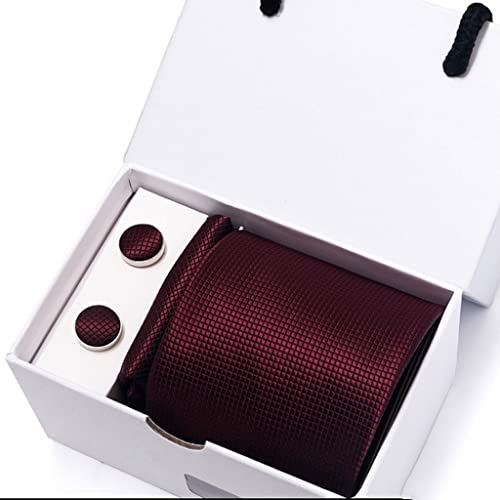 Set de corbata de seda con pañuelo y gemelos miniatura 1