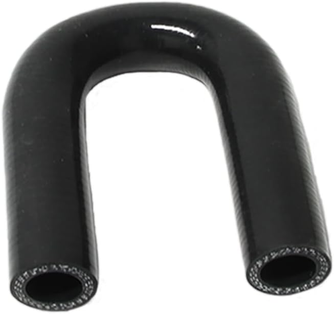 Automotive Silicone Tubing, ID 1/4"(6mm) 180 Degree U Bend Elbow Coupler Hose, 5"(127mm) Leg Length,3-Ply High Performance Coupler Silicone Hose (Black)