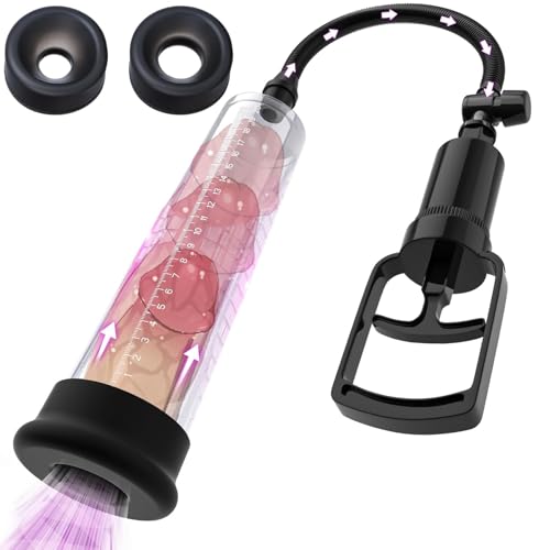 Penispumpe, männliches Sexspielzeug für Männer, manueller Penis Pumpen und Vergrößerungsgeräte, Penisvergrößerung für größere Erektionen mit Masturbator-Cup und 2 Saughülsen