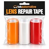 Tek Automotive Nastro per riparazione lenti, confezione da 3 pezzi, rosso, ambra, trasparente, 50 mm x 1 m, nastro per riparazione crepe per luci rotte, facile applicazione