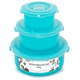 PLENTYFY Mikrowellengeschirr mit Deckel BPA-frei - Meal Prep Boxen 6tlg rund auslaufsicher - Vorratsdosen mit Deckel Vorratsdosen Türkis