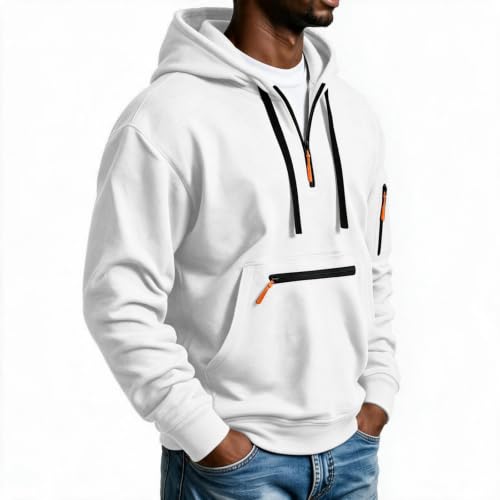 Work Hoodies for Men Tactical Sweatshirt Cargo Quarter Zip Pullover - image 5