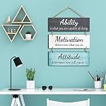 Jetec Office Wall Decor Inspirational Rustic Motivational Plaques with Sayings Wooden Hangings Ability Sign Bathroom for Home Office Art Decoration(Fresh Color) - Image 2