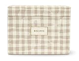 Kate Spade New York Recipe Box with 40 Double Sided Recipe Cards, Gingham