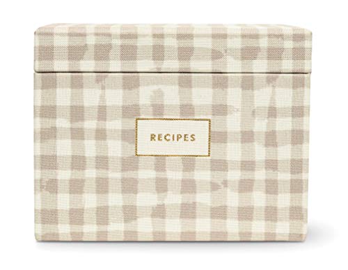 Kate Spade New York Recipe Box with 40 Double Sided Recipe Cards, Gingham