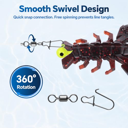 Image of Battle Craw Soft Plastic Crawfish Lures Kit with Removable Rattles | Salt Infused Creature Bait for Bass Fishing, Texas Rig & Jig Trailer Lure in Tackle Box, Realistic 1:1 Claw-to-body 4.1 /5.5in