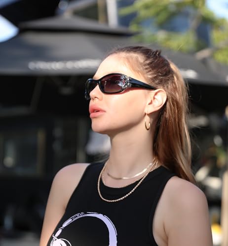 FEISEDY Trendy Polarized Y2K Sunglasses Wrap Around Butterfly Design Fashion Sunnies UV400 Protection B00783