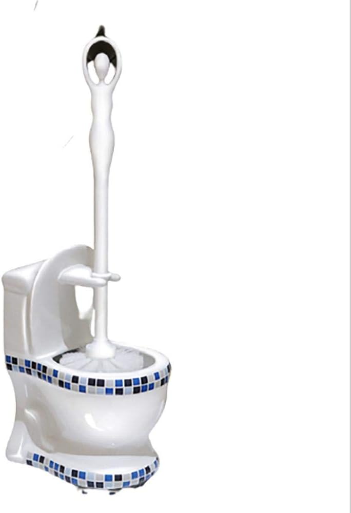SDFG Toilet brush, toilet cleaning brush kit, WC toilet brush, durable bathroom cleaning brush, quick-drying design, sturdy anti-rust/slip handle