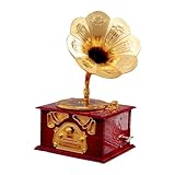 【Informations sur la taille】La boîte à musique Gramophone à l'ancienne (L x l x H) mesure environ 12 cm x 11 cm x 23 cm/4,72 pouces x 4,33 pouces x 9,06 pouces