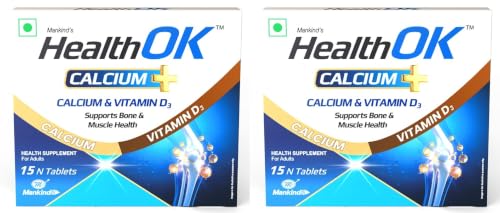 Image of Mankind Health OK Calcium Tablets with Vitamin D3 - Advanced Bone Density & Joint Mobility Support Formula - Compact Pack of 15 Tablets x Pack of 2