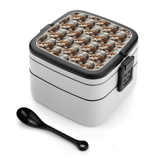 SEBNATAL Adults Lunch Containers Easy to Clean, Leak Proof Bloodhound Dog Design Lunchbox, Bento Box for Picnic Work Travel Office