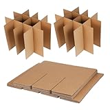 WOONEKY 2 Divisores de Cartón para Cajas de Transporte Separadores Resistentes para Copas de Vino Kit de Protección para Cristalería Mudanzas y Almacenaje