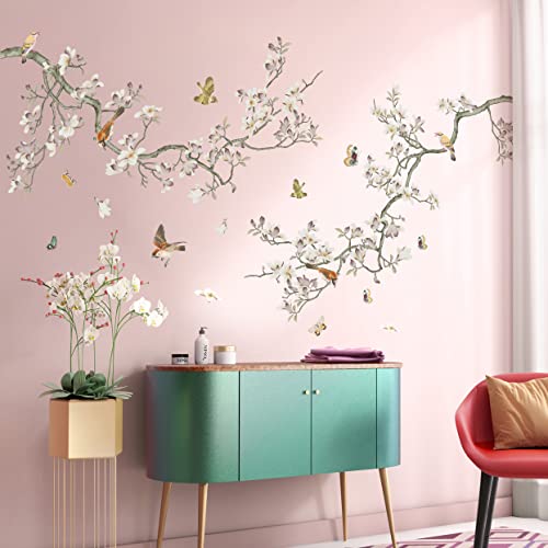 Vinilos Decorativos Ramos y Flores Blancas para Pared miniatura 5