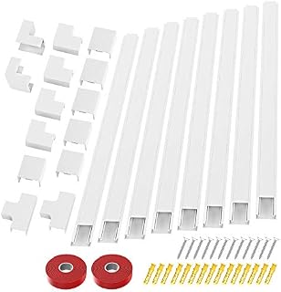 [2020 Upgraded] Cable Concealer Cord Cover - 10 White Cable Management Channels