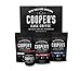 Whiskey & Rum Barrel Aged Coffee Whole Bean & 12oz Mug Box Set, Gift Box 3 Bag Sampler Set & Custom Barrel Mug, Single Origin Sumatra Whiskey, Ethiopian Rye, Rwanda Rum, Total 12oz, 100% Guaranteed