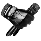 BDSHUNBFGants en Cuir pour Hommes - Gants Hiver Homme en Cuir de Conduite - Gants Tactiles Homme Hiver - Mitaines Homme en Cuir - l'Hiver et les Sports d'extérieur - Gants Chauds et Stylés (2pcs)