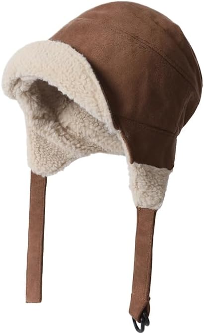 Lamb Wool Flight hat Women's Warmth and Cold-Proof Ear Protection Riding Casual and Versatile Lei Feng hat