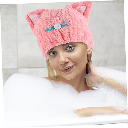 Beaupretty Touca De Cabelo Seca 4 Peças Touca De Banho Touca De Banho Envoltório De Cabeça Toalha De