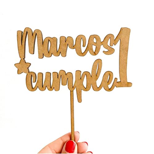 Little_Dreams_ Topper personalizado de madera, Decoración para Tartas de cumpleaños Topper,Cake Topper cumpleaños,Cupcake Decoration, Cake Decorations,Cupcake Toppers