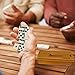 Premium Set of 28 Double Six Dominoes with Wood Case, Brown, 28 Piece (12-2408)