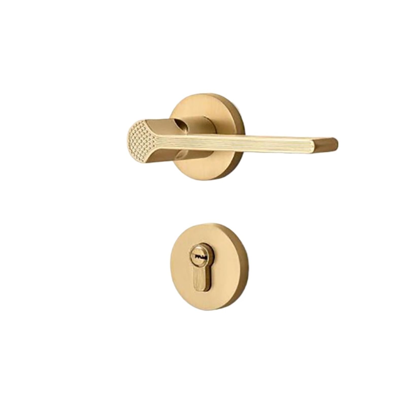 NYRXRYTCA Minimalist Door Lock for Bedroom American Silent Room Door Lock Bathroom Solid Wood Door Handle Household Lock(Brushed copper)