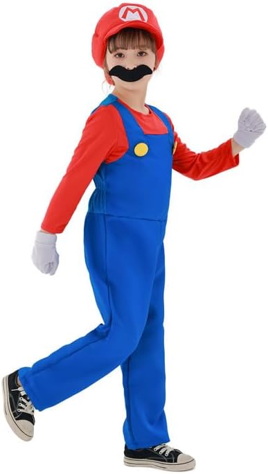 Miniatura 5 de Disfraz de anime de superhéroes de dibujos animados con mono, sombrero, bigote y guantes para fiesta de carnaval de Halloween