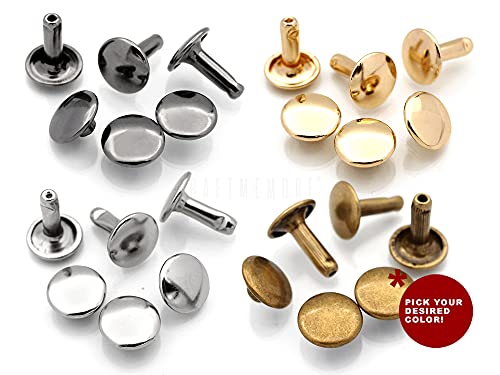 Craftmemore VT 8Mm Cap X 12Mm Post Leather Rivet Double Cap Rivets Tubular Metal Rapid Rivet Studs Leather Craft 50 Sets thumb #2