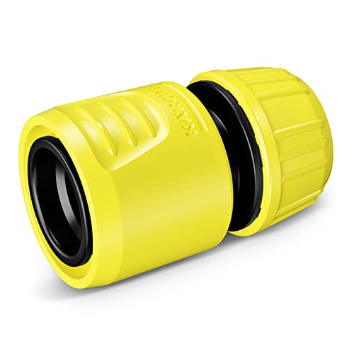Kärcher Acoplamiento de tubos de plástico duro con tecnología AquaStop para tubos de jardín con diámetro de 1/2' - 5/8', sistema AquaStop para evitar fugas