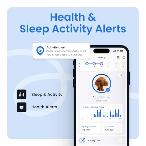 Tractive XL Smart Dog GPS Tracker | Live Pet Tracker with Virtual Fence | Vital Signs Monitoring of Heart & Respiratory Rate | Up to 1-Month Battery Life | Dog Collar Attachment (Adventure Edition)