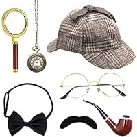 UOCAI Juego de 7 accesorios para disfraz de detective Sherlock