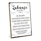 TypeStoff Holzschild mit Spruch – ZUHAUSE – Schild, 