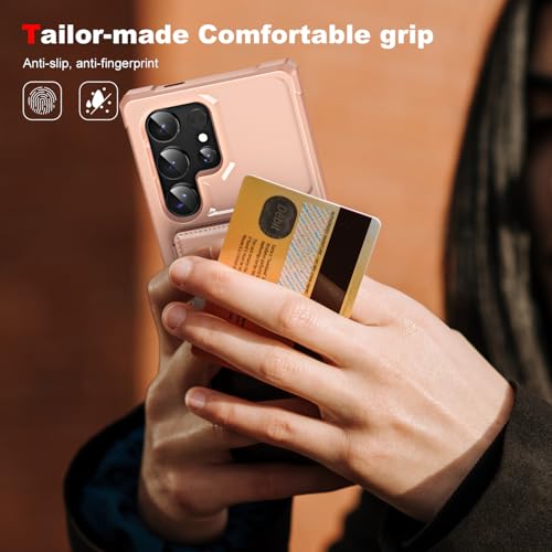 AUPAI for Samsung Galaxy S24 Ultra Case with Card Slot,PU Leather Folio Flip RFID Blocking Protective Phone Cover with Stand for Women Men Rose Gold by AUPAI - Used condition - Image 8