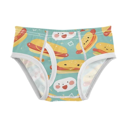 KLL Cartoon Hot Dog Toddler Boys Comfort Nighttime Underwear Breathable Children Undies
