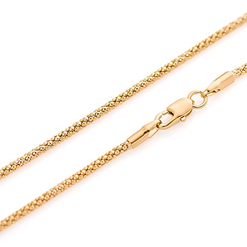 COZMOS Feine Silberkette Popcorn Coreana Kette Halskette Collier Armband Fußkette 925 Silber Sterling 14K Goldkette Gold Kette vergoldet 1mm - 15 20 25 30 35 40 45 50 55 60 65 70 75 80 85 90 95 100cm Cover
